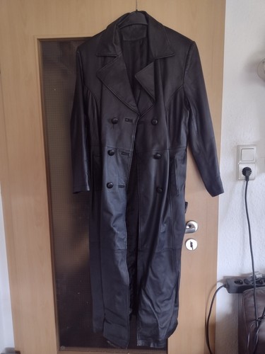Damen leder trenchcoat mantel - trenchcoat,