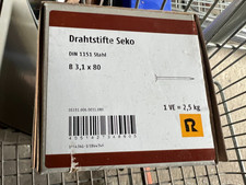 Drahtstifte 3,1x80mm  2,5Kg Packung  DIN1151 Stahl / Aktion Holz00