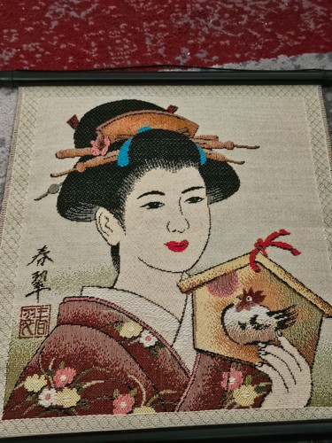 Textil bild geisha - textil,