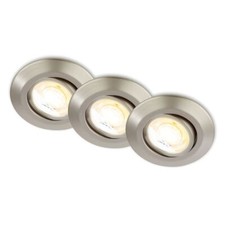 3er Set LED Einbaustrahler Schwenkbar Spots 230V CTS Ra90 Schalter Nickel Matt