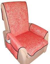 XL Sesselschoner Schoner Sesselauflage rot gemust. strapazierf. Bezugsstoff