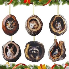 6x Acryl Weihnachtsanhänger