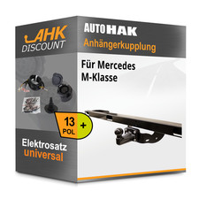 Für Mercedes M-Klasse 98- AUTO HAK Anhängekupplung starr + 13polig E-Satz AHK