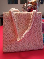 Offwhite Abend-Handtasche mit Magnetverschluss und Perlen bestickt