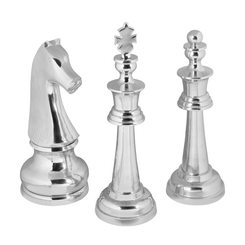 Große schachfigur aluminium - große,