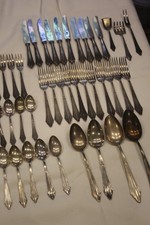 WMF 42 Fächermuster ANTIKE TEILE 90/100er SILBER Besteck