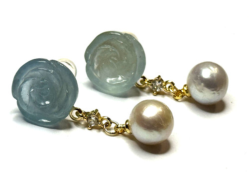 Ohrringe aquamarin mit echten - ohrringe,