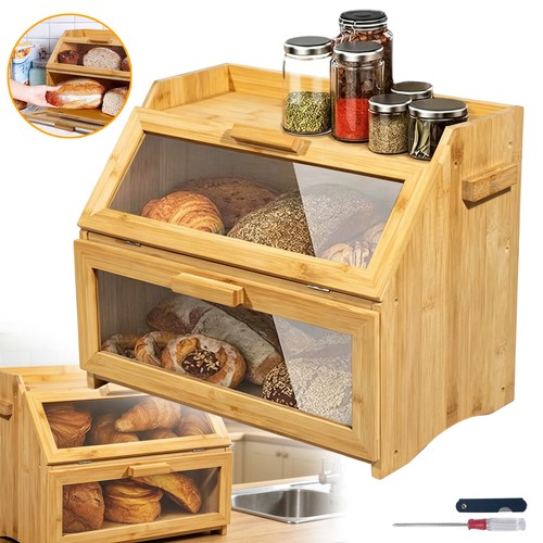 Holz brotkasten mit - holz,