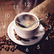 Wanduhr glas 20x20cm - 20x20cm, kaffee