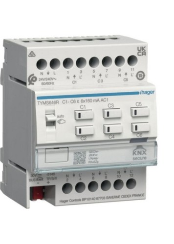 Hager tyms646r 6fach knx - 6fach,
