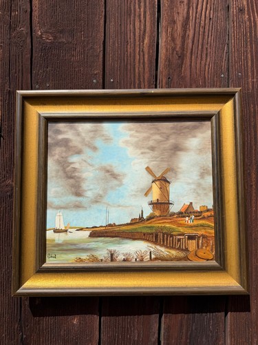 Vintage gemälde windmühle - vintage, „windmühle