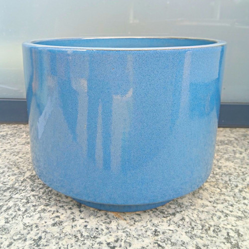 übertopf glasiert blau - cm,