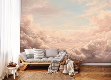 Fototapete Wolken Beige Blau Himmel Natur VLIES TAPETE XXL + KLEISTER 537