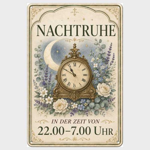 Blechschild nachtruhe der - blechschild,