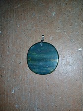 Großer Anhänger Edelstein HELIOTROP Blutjaspis grün  Stein rund Ø 5,5 cm