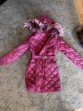 Snowimage Echtfell-Winterjacke Rosa mit Gürtel – warm & stylisch für Mädchen
