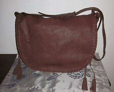 ZARA Schultertasche Tasche Satteltasche Shopper Leder Imitat Bommel cognac braun