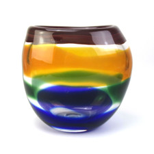 Lauscha Studioglas Vase signiert Steibler & Drews 2003 Modern Design Art Glass