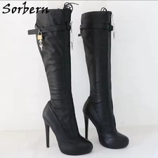 Damen Highheel Stiefel Schwarz