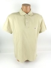 Tommy Hilfiger Herren Poloshirt L Polohemd Pique Regular Beige kurzarm (17433)