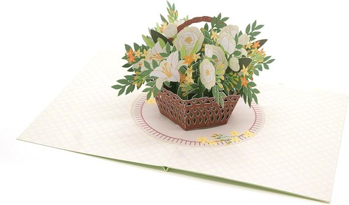 Weiße blumen pop karte - weiße, 3d