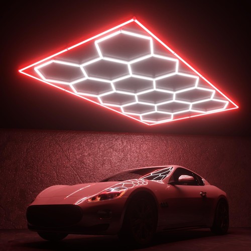14x hexagon garage led lampe - hexagon,
