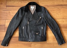 100%ORIG H&M EDITION ECHT LEDER BIKER JACKE GR.46 S SCHWARZ LEDERJACKE