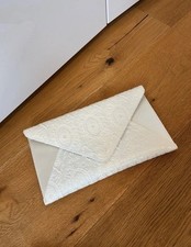 Rainbow ivory Clutch Brauttasche im Vintage Style mit Spitze neuwertig 