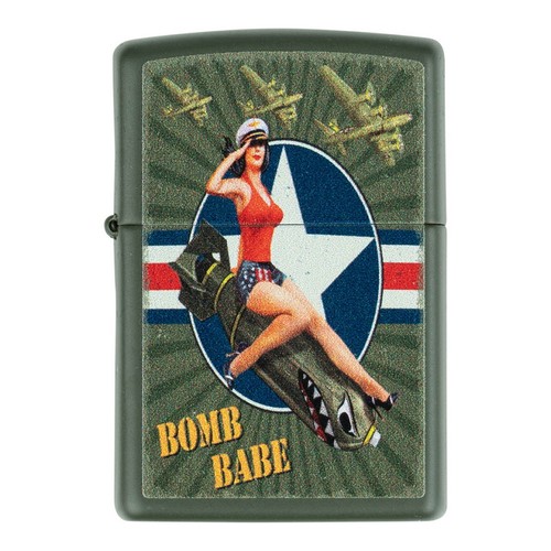 Zippo lighter pin - up, bomb
