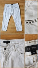 Damenhose Capri Jeans Sommer COMMA weiss mit Nieten Gr. 42 *Sehr guter Zustand*