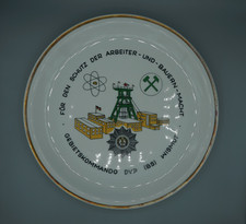 DDR Wandteller - Gebietskommando Wismut - Freiberger Porzellan - GDR