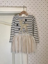 Next England Kleid Tüllkleid 104 Glitzer Bambi Gold Tüll Stern Mädchen 