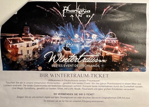 Phantasialand eintrittskarte - phantasialand,