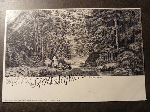 Litho künstlerkarte gruss aus - gruss,