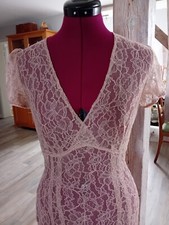 Vecona Kleid Spitze Vintage Creme Beige GOTHIC S