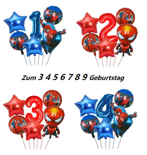 Spiderman folienballon zahl - spiderman, +