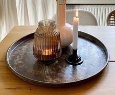 Tablett Rund Zink Vintage