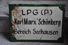 Altes Blechschild DDR LPG