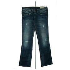 PEPE JEANS Banji Straight Leg Low Waist stretch Hose destroyed W34 L32 blau Neu