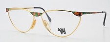DOLCE VITA CASANOVA Brille NM12 C08 54/20  Vintage Gold Oval Kunstvolle Bemalung