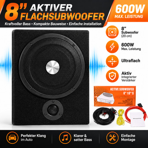 Auto aktiv subwoofer - 8",