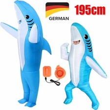 Selbstaufblasbares Unisex Kostüm Hai aufblasbar BlowUp Fasching Karneval 190CM