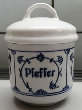 Pfefferdose Orig. Blau SAKS, Jäger Eisenberg DDR GDR, , Keramik Porzellan? gebr.