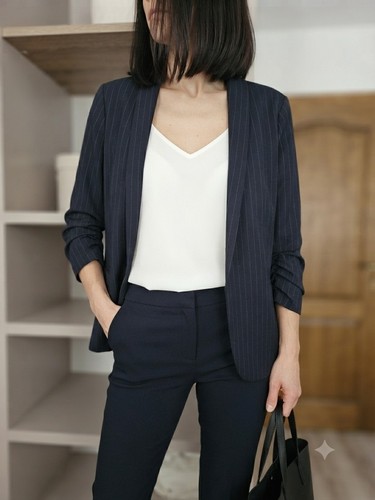 Blazer blau nadelstreifen - blazer,