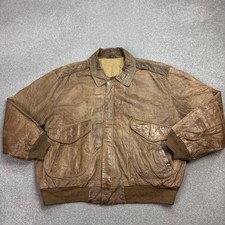 Leder Fliegerjacke Erwachsene 2XL XXL Braun Militär Flieger Flight USA Bomber Herren