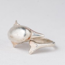 Ring Delfin 4,47 g 925er Silber Größe flexibel ca. 54