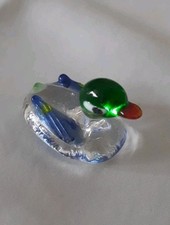 Glasfigur Ente Vogel Figur Skulptur Murano Lauscha Glaskunst Mundgeblasen