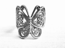 Schmetterling Butterfly Ring Sterlingsilber 925 Größe 51 mm / ES/IT: 11 / Ø 16mm