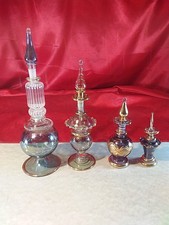 4 Alte Glas Parfum Flakon Mit