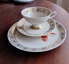 ES Bavaria 131 Sammeltasse, 50er/60er, Golddekor, 3-teilig